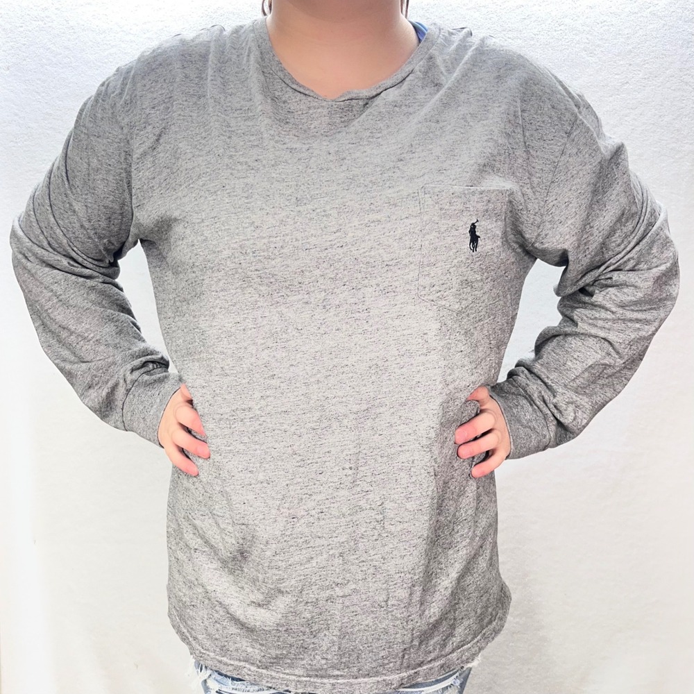 Polo Ralph‎ Lauren Mens XXL Long Sleeve Pocket T-Shirt Heather Gray Pony  3146